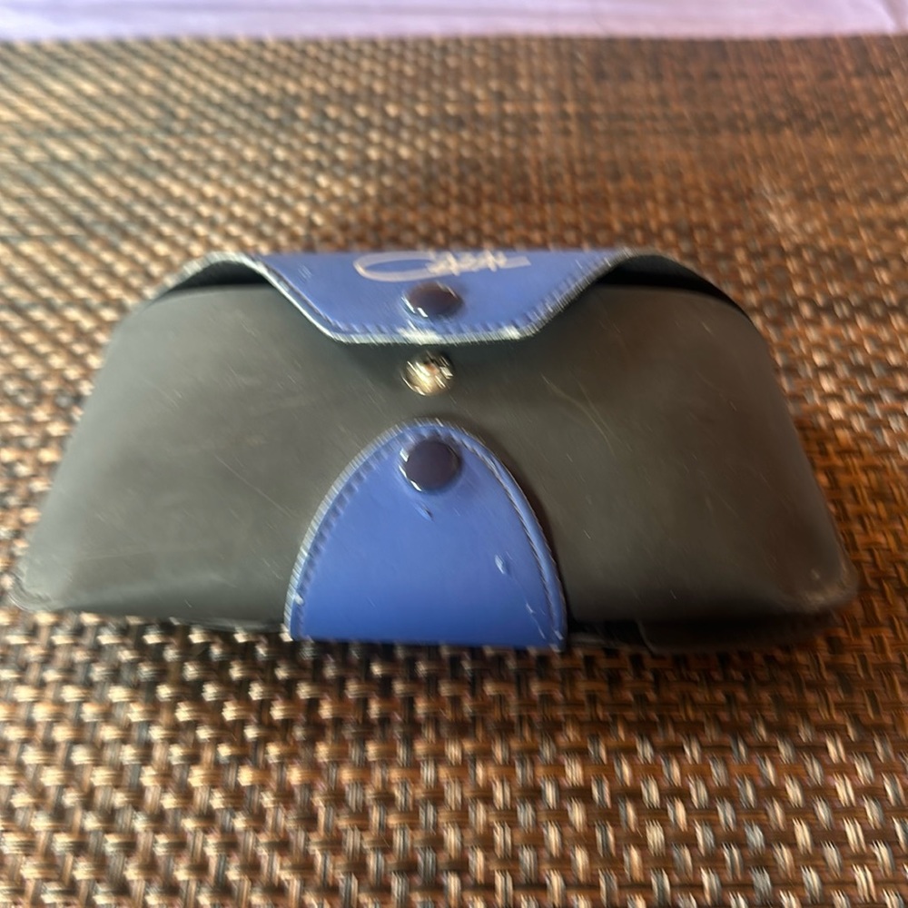 Vintage Black n Blue Cazal Sunglasses case with strings